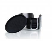 Glasunderlägg i svart silikon, 5 st