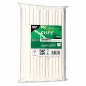 Papperssugrör vita hygienförpackade 20 cm 100 st