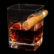Whiskeyglas med cigarrhållare Modern