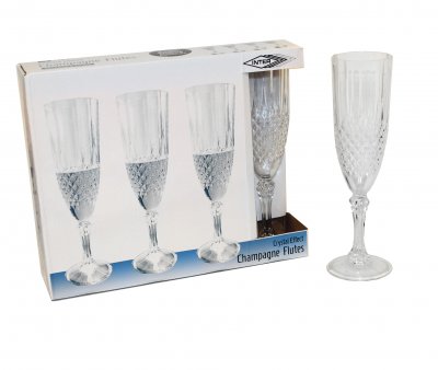 Champagneglas Crystal Effect i plast