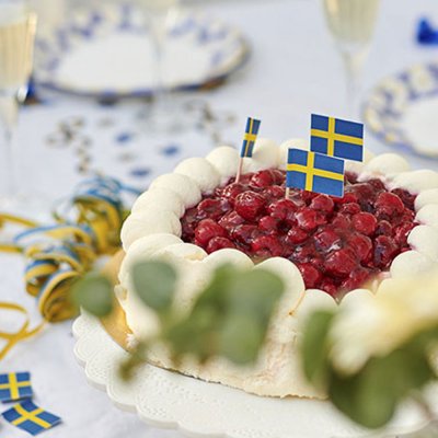 Cocktailflaggor Svensk Flagga i tårta
