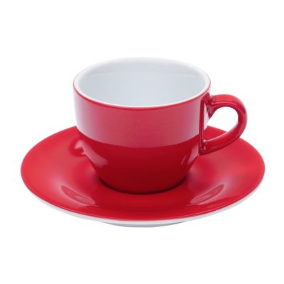 Espressokopp och Fat Pronto Röd 2 pack 8 cl
