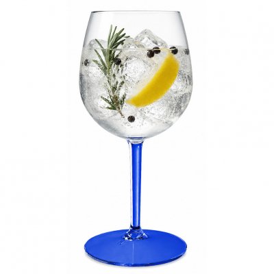 Gin & Tonic plastglas blå stjälk och fot 58 cl