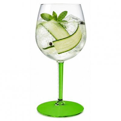 Gin & Tonic plastglas grön stjälk och fot 58 cl