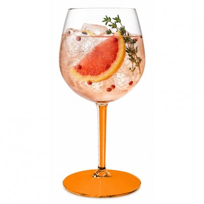 Gin & Tonic plastglas orange stjälk och fot 58 cl