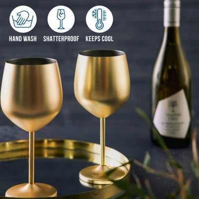 Vinglas guld 50 cl Oak & Steel 2 st