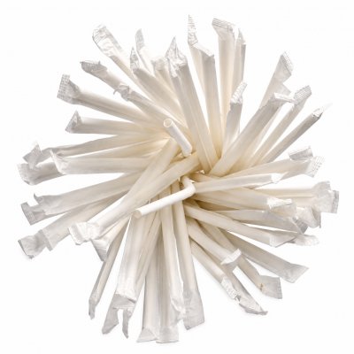 Papperssugrör vita hygienförpackade 20 cm 100 st