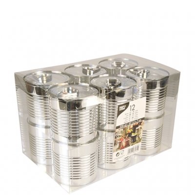 Bägare Fingerfood i silverfärgad plast 12-pack Papstar
