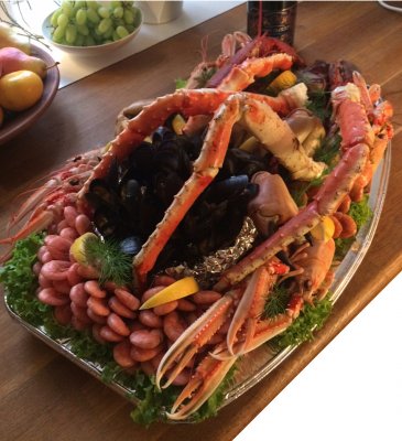 Skaldjursbestick med sked och gaffel