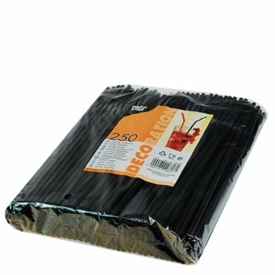 Svarta böjbara sugrör 250-pack Papstar