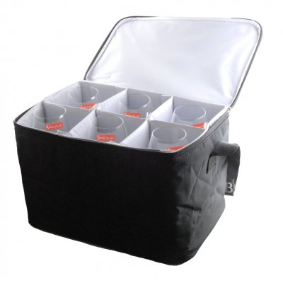 Väska för 6 st provningsglas Svart