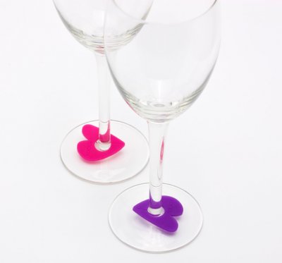 Glasmarkörer Hjärtan Love i Silikon